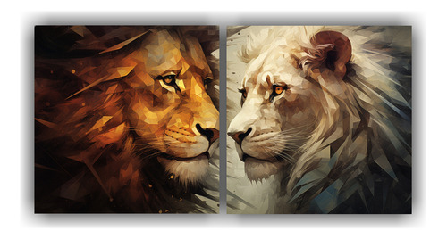 40x20cm Cuadros Abstractos De Leones En Estilo Galería