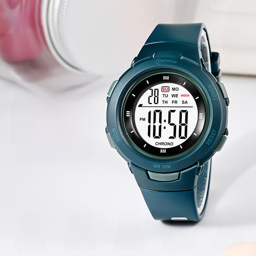 Reloj Digital Juvenil Azul Oscuro Genuino Marca