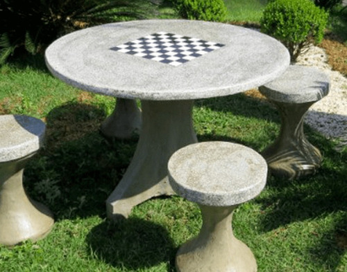 Conjunto De Mesa Redonda Com Dois Bancos Curvos G.