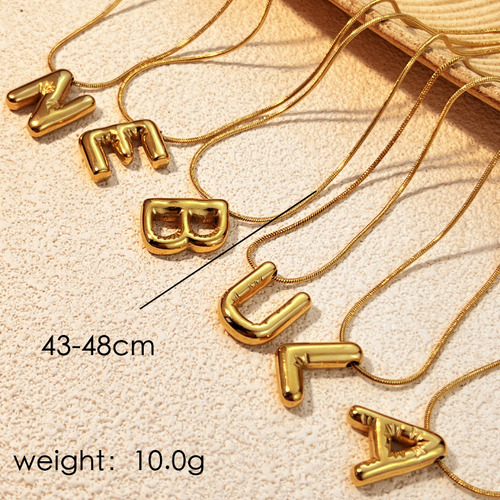 Collar Con Colgante De Letra De Acero Inoxidable