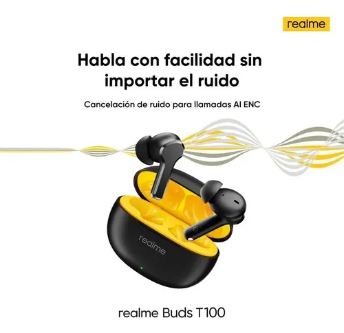 realme TechLife Buds T100 Auriculares intrauditivos Bluetooth  verdaderamente inalámbricos con micrófono, AI ENC para llamadas, Google  Fast Pair, 28