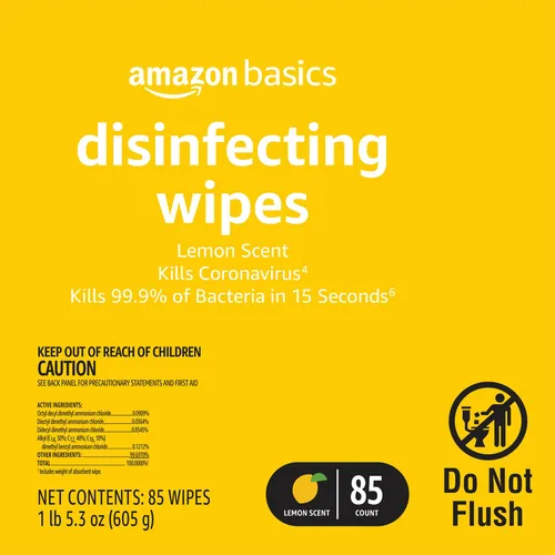Toallitas Desinfectantes Amazon Basics Lemon & Fresh Scent,