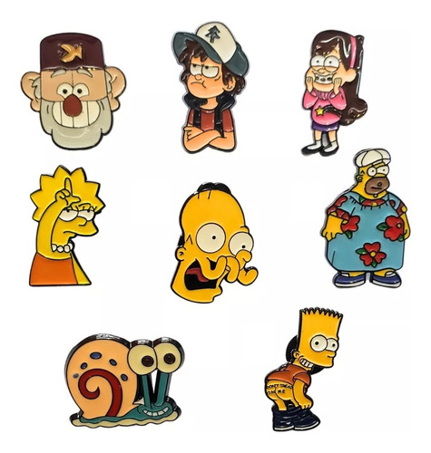 Pins Metalicos Los Simpsons Gravity Falls Bob Sponja