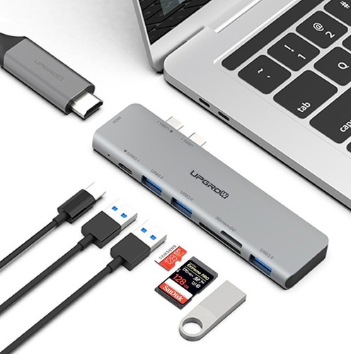 Adaptador 7en1 Usb-c 4k Hdmi Para Macbook Pro Air 13 15 14 