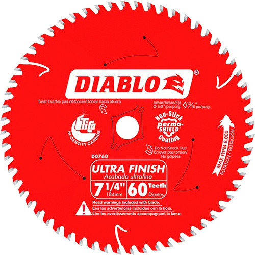 Disco Diablo 7 1 /4 60t Acabados De Madera  Ultra Finos 