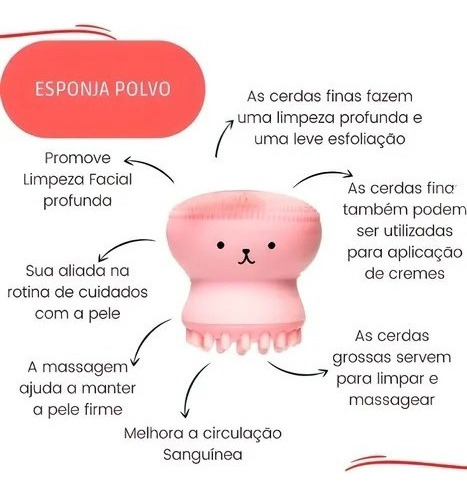Esponja De Limpeza Facial Polvo Esfoliante Massegeador Rosto