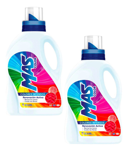 2 Pack Mas Color Detergente Líquido Ropa 4.65 Lt