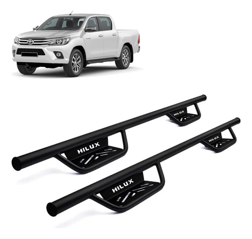 Estribo Tubo Force Preto Fosco Modelo Bully Hilux Dupla 2010