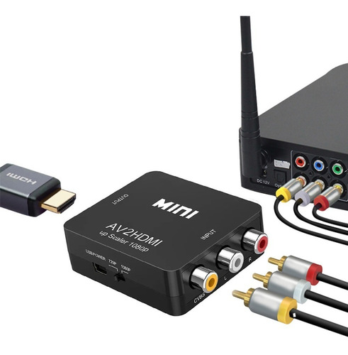 Imagen 10 de 10 de Adaptador Rca Vga A Hdmi 1080p Convertidor De Audio Y Video