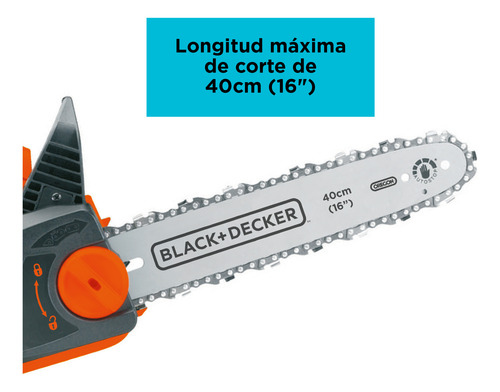 Imagen 3 de 9 de Motosierra Eléctrica 16'' 1850w Black+decker Gk1740-b3