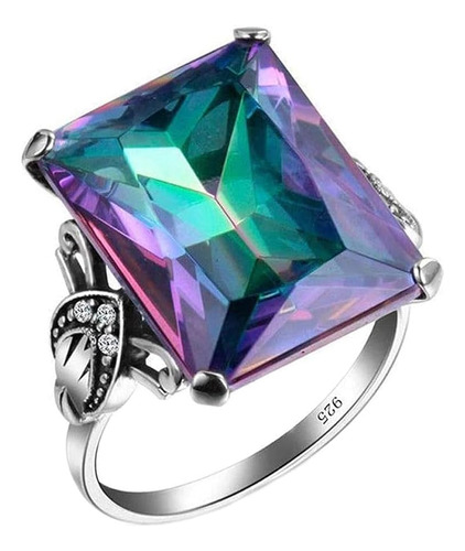 Mystic Rainbow Anillo Plata 925 Para Mujer Anillos Tallas 6