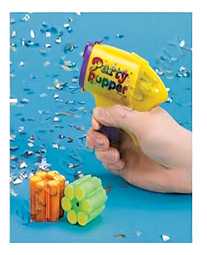 Pistola Disparador Cañon Confetti Metalico Popper 12 Shoots