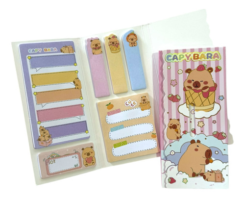 Pack 4 Set Block Notas Adhesivas Capibara Capybara *4