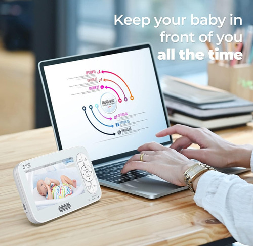Dr. Meter Monitor De Bebe 5 Pulgadas Con 2 Cámaras Hd (Reacondicionado)