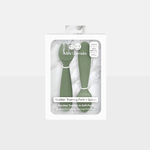 Imagen 2 de 5 de Cubiertos Silicona Bebes Tenedor Cuchara Mini Utensils Ezpz