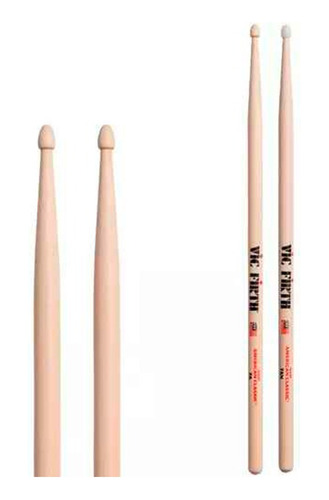 Palillos Bateria Vic Firth 7a Punta Madera Hickory Pro