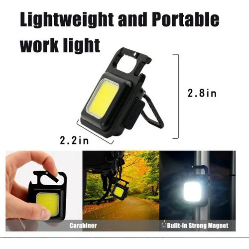 Chaveiro Multifuncional Cob, Luz De Trabalho, Lanterna, 2 Un