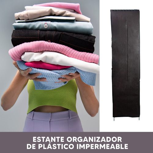 Set 2 Guardaropa Portátil De Tela Dormitorio Cafe Estante
