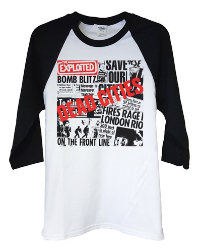 Polera Raglan 3/4 The Exploited Dead Cities Punk Abominatron