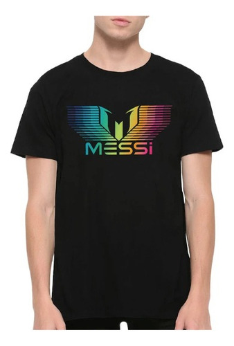 Polera Unisex Messi Lionel Futbol Logo Colorido Estampado