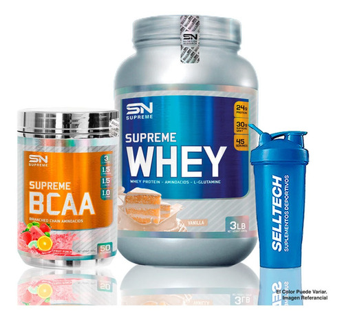 Supreme Whey 3lb Vainilla + Supreme Bcaa 500gr Fruit Punch