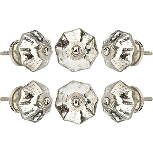 Set Of 6 Crystal Knobs Decorative Glass Knobs For Room ...