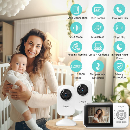 Upgrade Video Vigilabebés Con 2 Cámaras Y Audio 2.8 ...