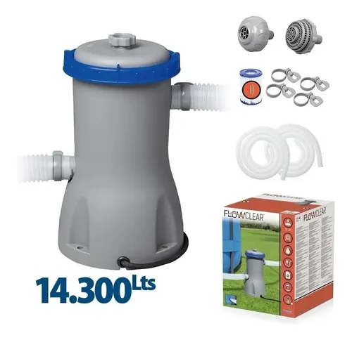 Bomba Piscina Intex Bestway 2006 Lit/hora + Aspiradora Hojas