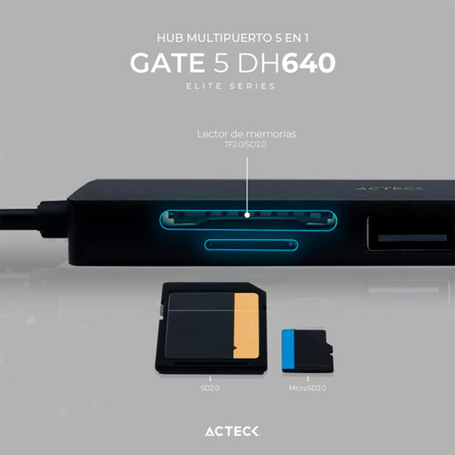 Acteck Hub Usb C 3.2 Macho - 1x Hdmi, 1x Usb 2.0, 1x Usb 3.0
