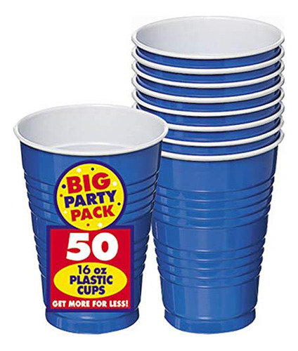 Grande Vaso Plastico Para Fiesta 16 Onza Color Naranja 50