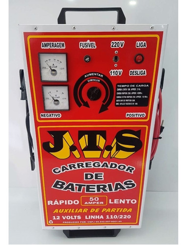 Carregador De Baterias 50a 12v Bivolt Aux De Part J.t.s-002