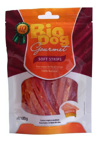 Biscoito Bio Dog Para Cães Gourmet Soft Strips - 100g