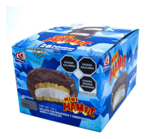 Mamut Mini Galleta Malvavisco Con Chocolate 28pz De 12g