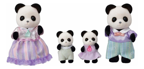 Calico Critters Familia Pookie Panda, Set De 4 Figuras