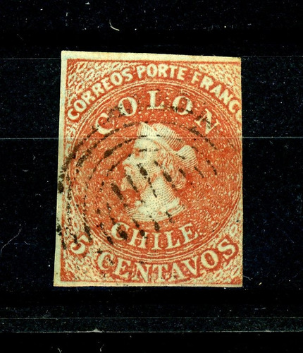 Sellos Postales De Chile. Primera Emisión, N° 1, Año 1853.