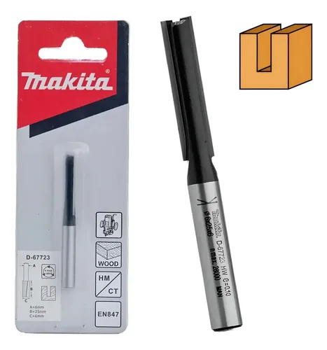 Fresa Reta Paralela Makita D-67723 25mm X 6mm P/ Tupia 6mm