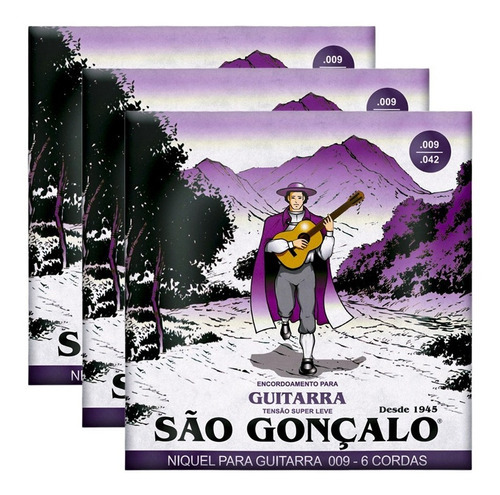 Kit 3 Encordoamentos 009 Super Leve P Guitarra - São Gonçalo