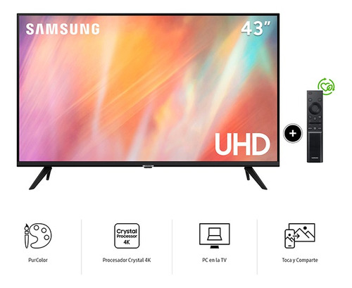 Televisor Samsung Smart Tv 43  Uhd 4k Un43au7090gxpe