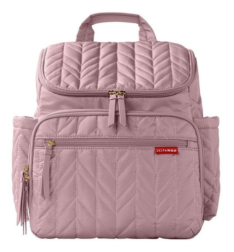 Bolsa de maternidad Forma Backpack (mochila) rosa lila, diseño de tela lisa