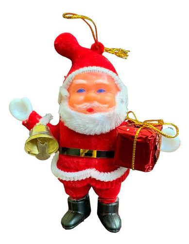 Boneco Papai Noel Veludo Vermelho Enfeite De Natal 12,5cm