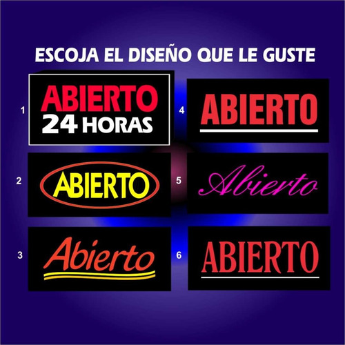 Imagen 2 de 7 de Avisos Luminosos Led De Abierto