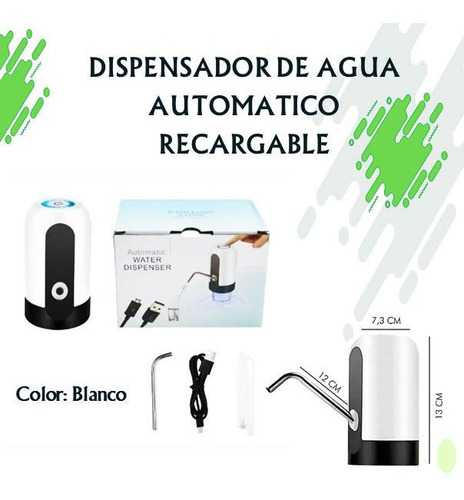 Dispensador De Agua Usb Bomba Electrica Recargable Botellon