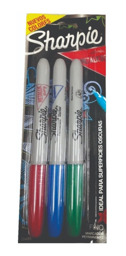 Marcadores Sharpie Colores Metalicos X 3 Permanentes - Fino