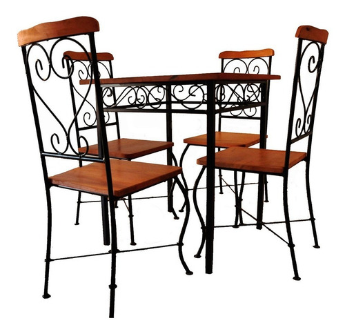Imagem 4 de 6 de Jogo De Mesa Coração Ferro E Madeira Rústico Oferta