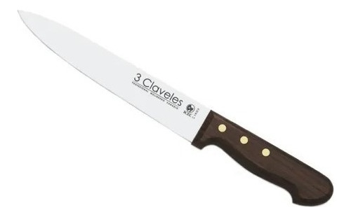 Cuchillo Cocinero Tres Claveles #1076 Inox Mgo Mad 25cms