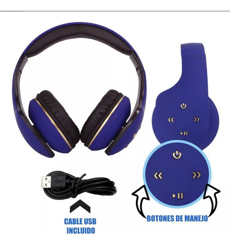 Audifonos De Diadema Bt Link Bits Azul Con Verde