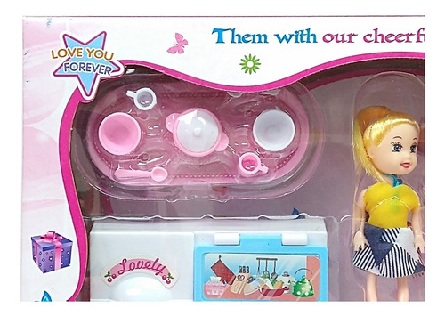 Mini Cocina Juguete Niñas Juego De Té Loza Muñecas Kit Set