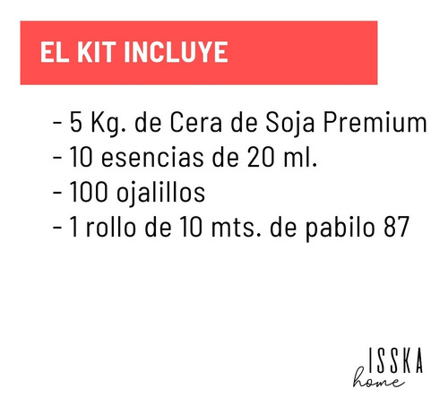 Imagen 5 de 10 de Kit 5 Kg De Cera De Soja + 10 Esencias + Ojalillos + Pabilo
