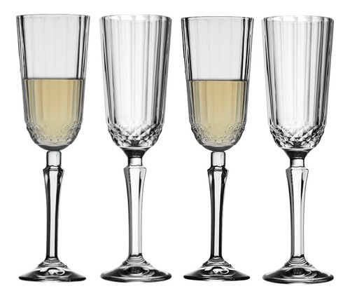 Imagen 1 de 8 de Set X 4 Copa Vaso Champagne Linea Diony Pasabahce 125 Cc