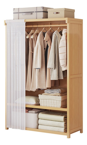Closets Armables Madera Ropero 84*42*160 Con Gasa Blanco Amarillo